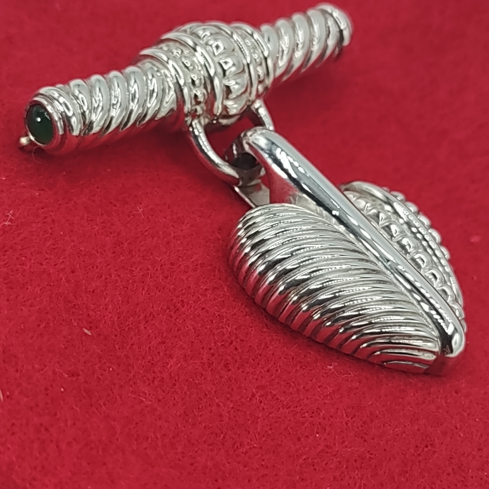 Sterling Silver Judith Ripka  Bar Pin w/heart clip on Pendant j88